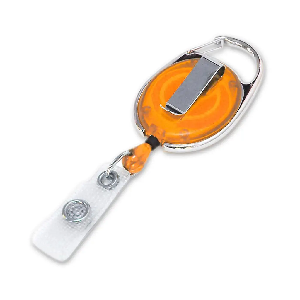 1000 Jojo orange oval mit Metallfassung und Gürtelclip