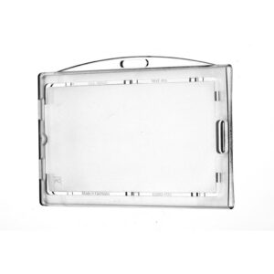 500 Kartenhalter hor.+Verschluß u. L.loch , glasklar/gef